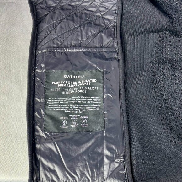 SALE! Athleta Flurry Force Insulated PrimaLoft Jacket - Black - Like New S - Picture 10 of 14